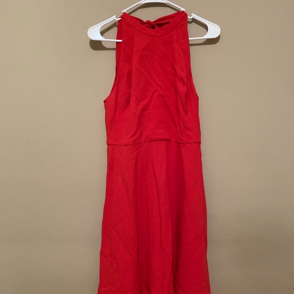 Aritzia Red Tie Back Bow Dress